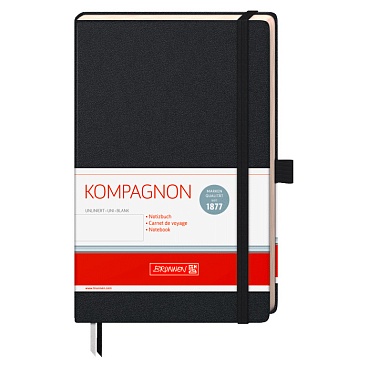 Блокнот Brunnen Компаньон Классик, на резинке, нелинованый, 80 гр/м2, 12.5 х 19.5 см, 96 листов Черный - 15